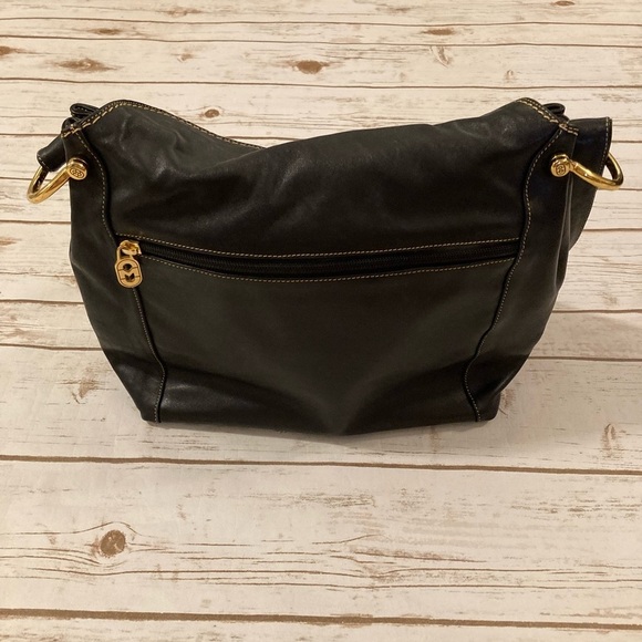 Marino Orlandi Black Leather Satchel Shoulder Bag